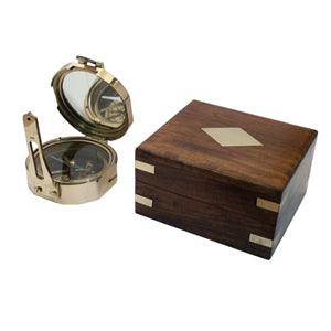 3" Brunton Compass with Wooden Box