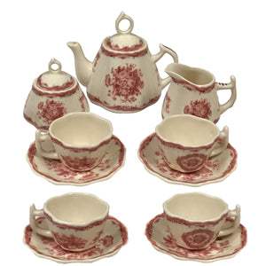 Small Red & White Tea Set