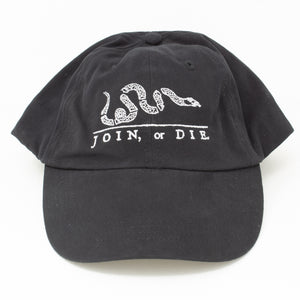 Black "Join, or Die" Embroidered Cap with Snake