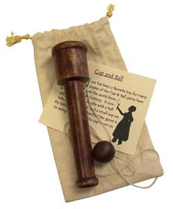 wooden stick with "cup" on end and ball attached by string